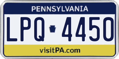 PA license plate LPQ4450