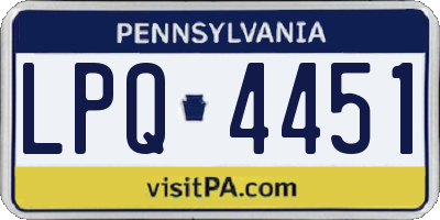PA license plate LPQ4451