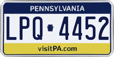 PA license plate LPQ4452