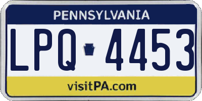 PA license plate LPQ4453