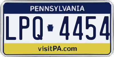 PA license plate LPQ4454