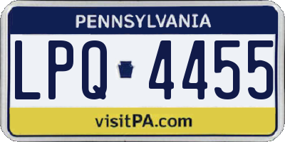 PA license plate LPQ4455