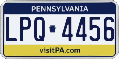 PA license plate LPQ4456