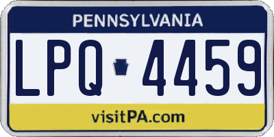 PA license plate LPQ4459