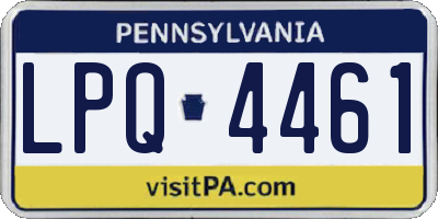 PA license plate LPQ4461