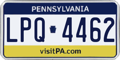 PA license plate LPQ4462