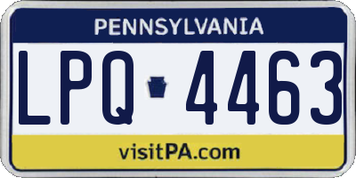 PA license plate LPQ4463