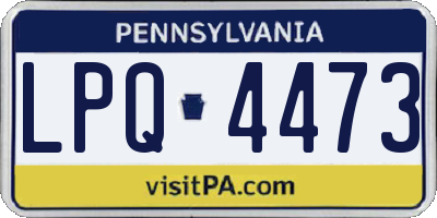 PA license plate LPQ4473