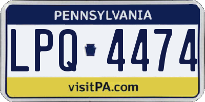 PA license plate LPQ4474
