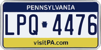 PA license plate LPQ4476
