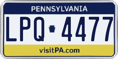 PA license plate LPQ4477