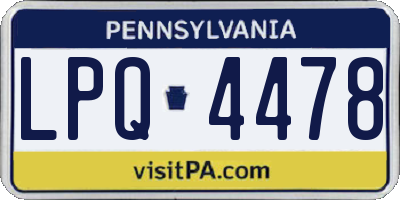 PA license plate LPQ4478