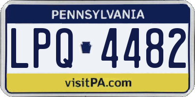 PA license plate LPQ4482