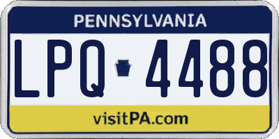 PA license plate LPQ4488