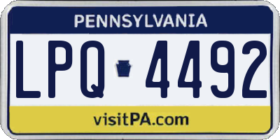 PA license plate LPQ4492