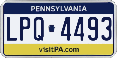 PA license plate LPQ4493