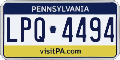 PA license plate LPQ4494