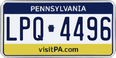 PA license plate LPQ4496