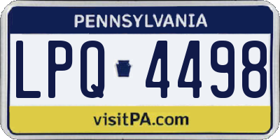 PA license plate LPQ4498
