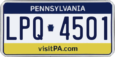 PA license plate LPQ4501
