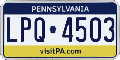 PA license plate LPQ4503