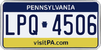 PA license plate LPQ4506