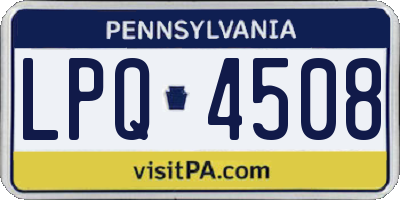 PA license plate LPQ4508