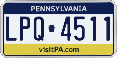 PA license plate LPQ4511