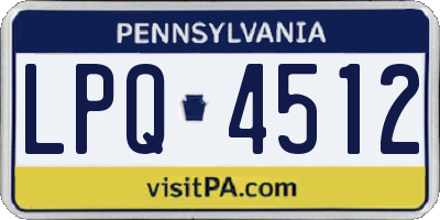 PA license plate LPQ4512