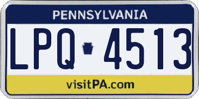 PA license plate LPQ4513