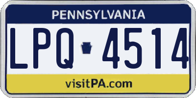 PA license plate LPQ4514