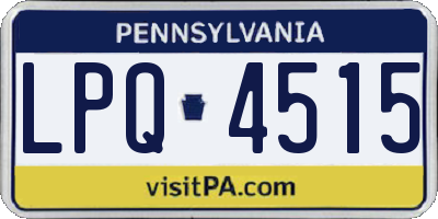 PA license plate LPQ4515