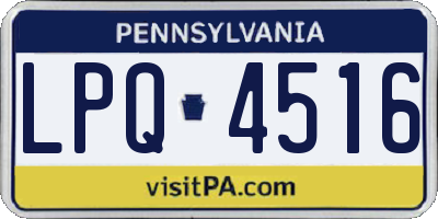 PA license plate LPQ4516