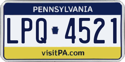 PA license plate LPQ4521