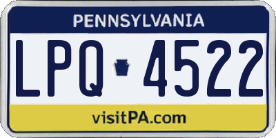PA license plate LPQ4522