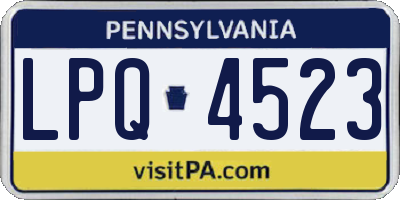 PA license plate LPQ4523