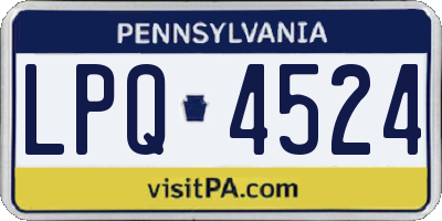 PA license plate LPQ4524