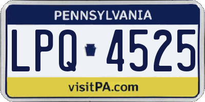 PA license plate LPQ4525