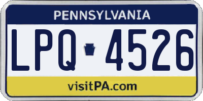 PA license plate LPQ4526