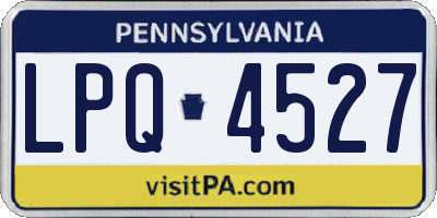 PA license plate LPQ4527