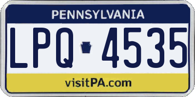 PA license plate LPQ4535