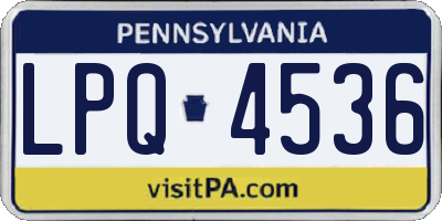 PA license plate LPQ4536