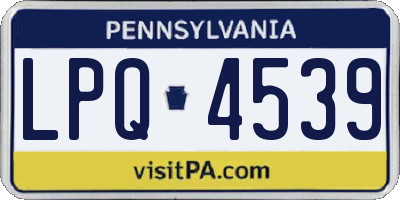 PA license plate LPQ4539