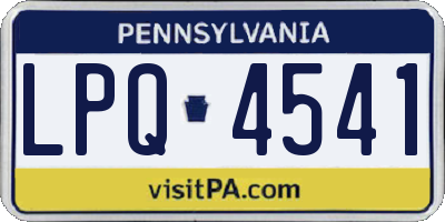 PA license plate LPQ4541