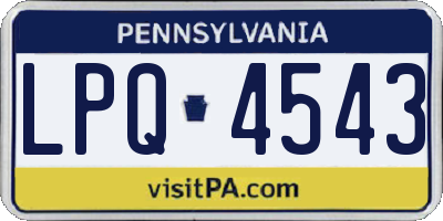 PA license plate LPQ4543