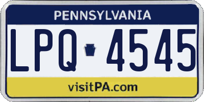 PA license plate LPQ4545