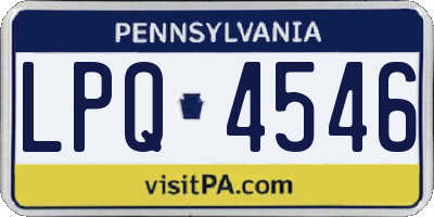 PA license plate LPQ4546