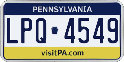 PA license plate LPQ4549