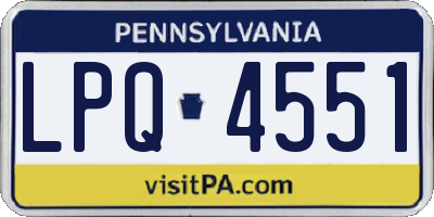 PA license plate LPQ4551