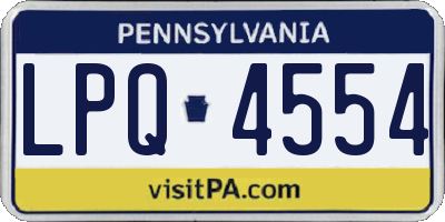 PA license plate LPQ4554